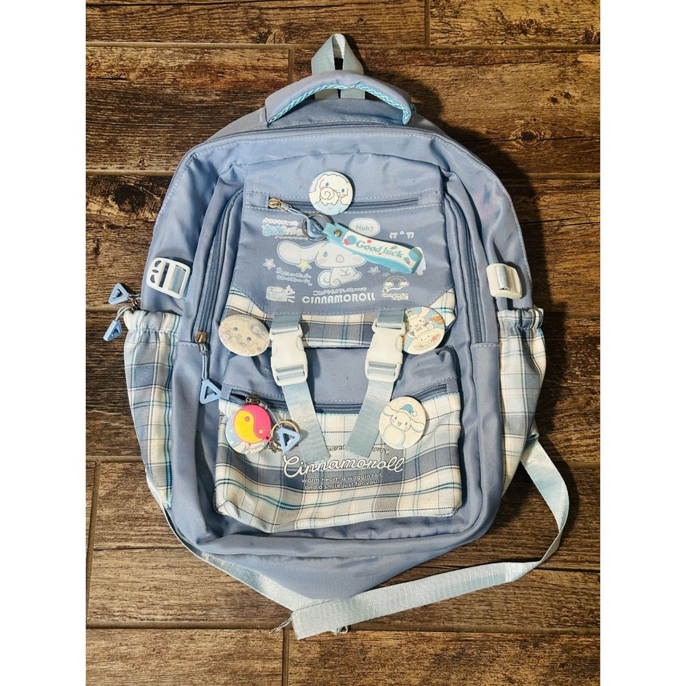 Cinnamoroll Sanrio Japan Blue White Back to School Backpack - with Buttons!
